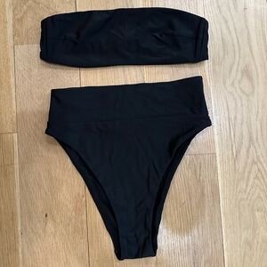 Aerie black high waisted bikini set in Size S
